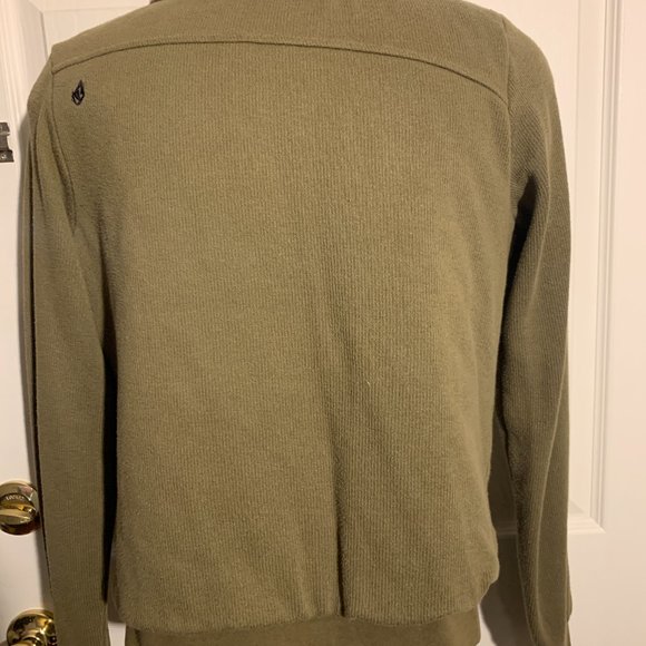 Volcom Army Green Fleece Lined Size Medium Fall Winter Coat Military Jacket - Picture 5 of 10